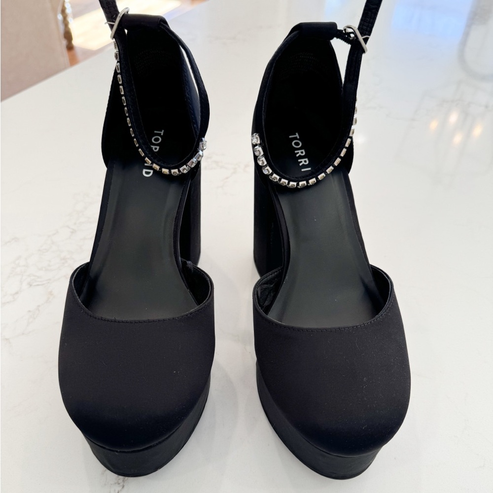 Torrid Wide Width Black Rhinestone Platforms - image 2